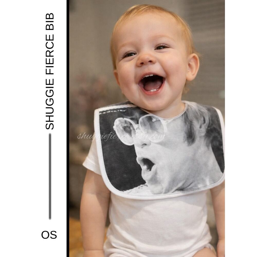 ✨Shuggie Fierce Handmade Reversible Elton John Baby Bib Upcycled One-of-a-Kind ✨